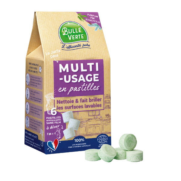 Bulle Verte -- Nettoyant multi-usages en pastille à diluer - 6 pastilles